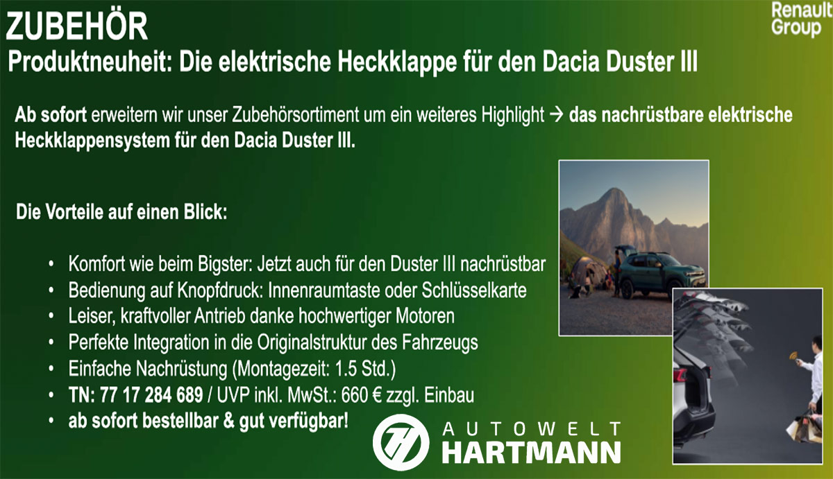 Elektrische Heckklappe für Dacia Duster