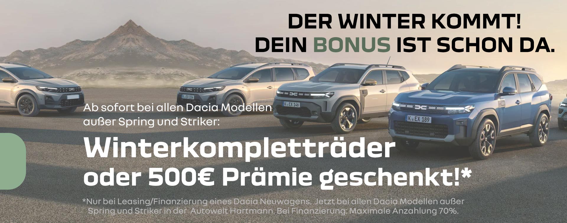 Winterkompletträder Dacia geschenkt