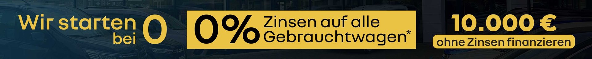0% Zinsen auf Gebrauchtwagen